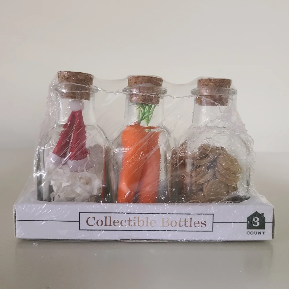 3pc Target Christmas Collectable Bottles: Hats, Carrots, Cookies